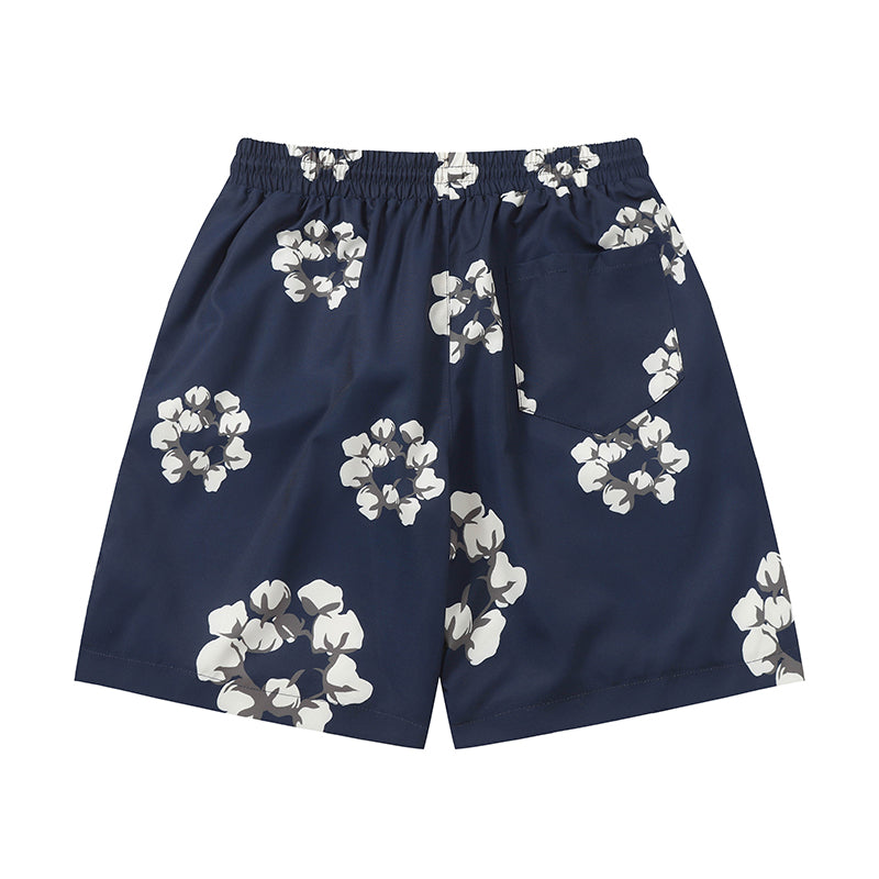 Denim Tears Shorts Yellow flower woven