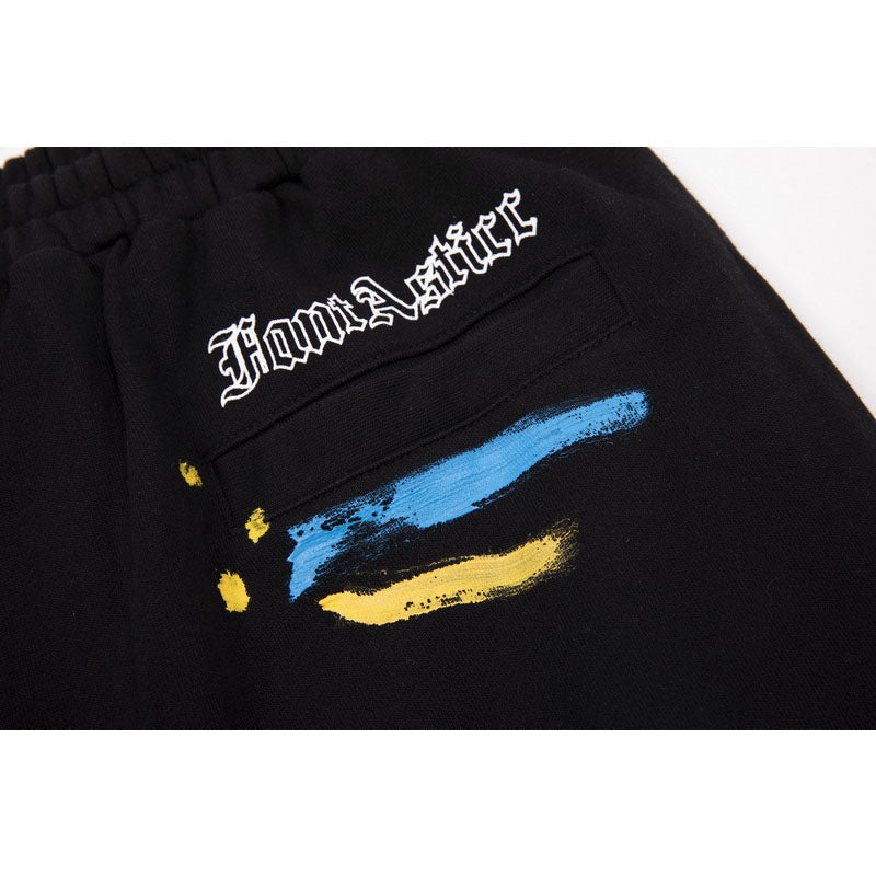 Gallery Dept Shorts Hand Painted Splash Ink Graffiti Alphabet Casual Shorts