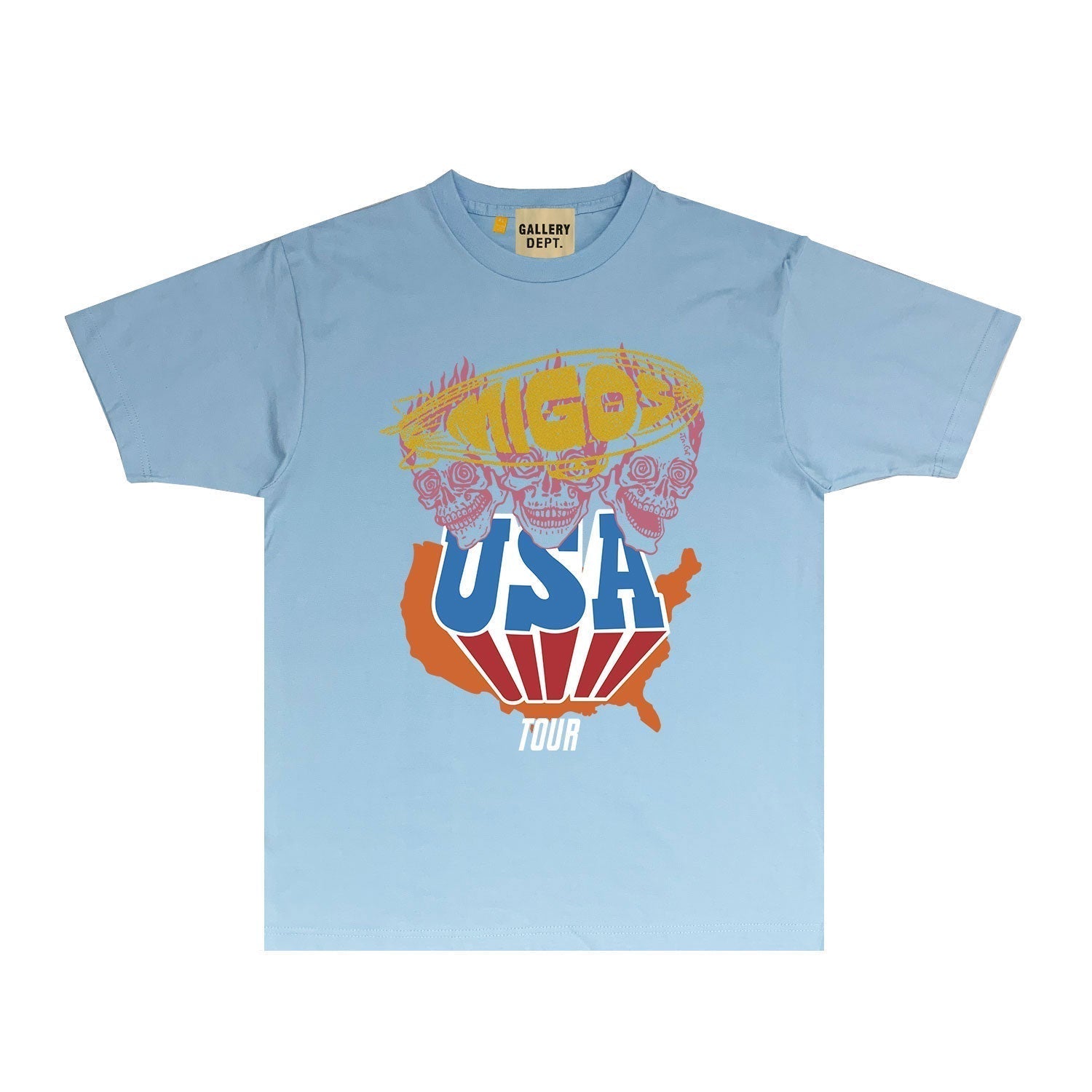 Gallery Dept T Shirt Retro Printed Loose Short-Sleeved Shirt