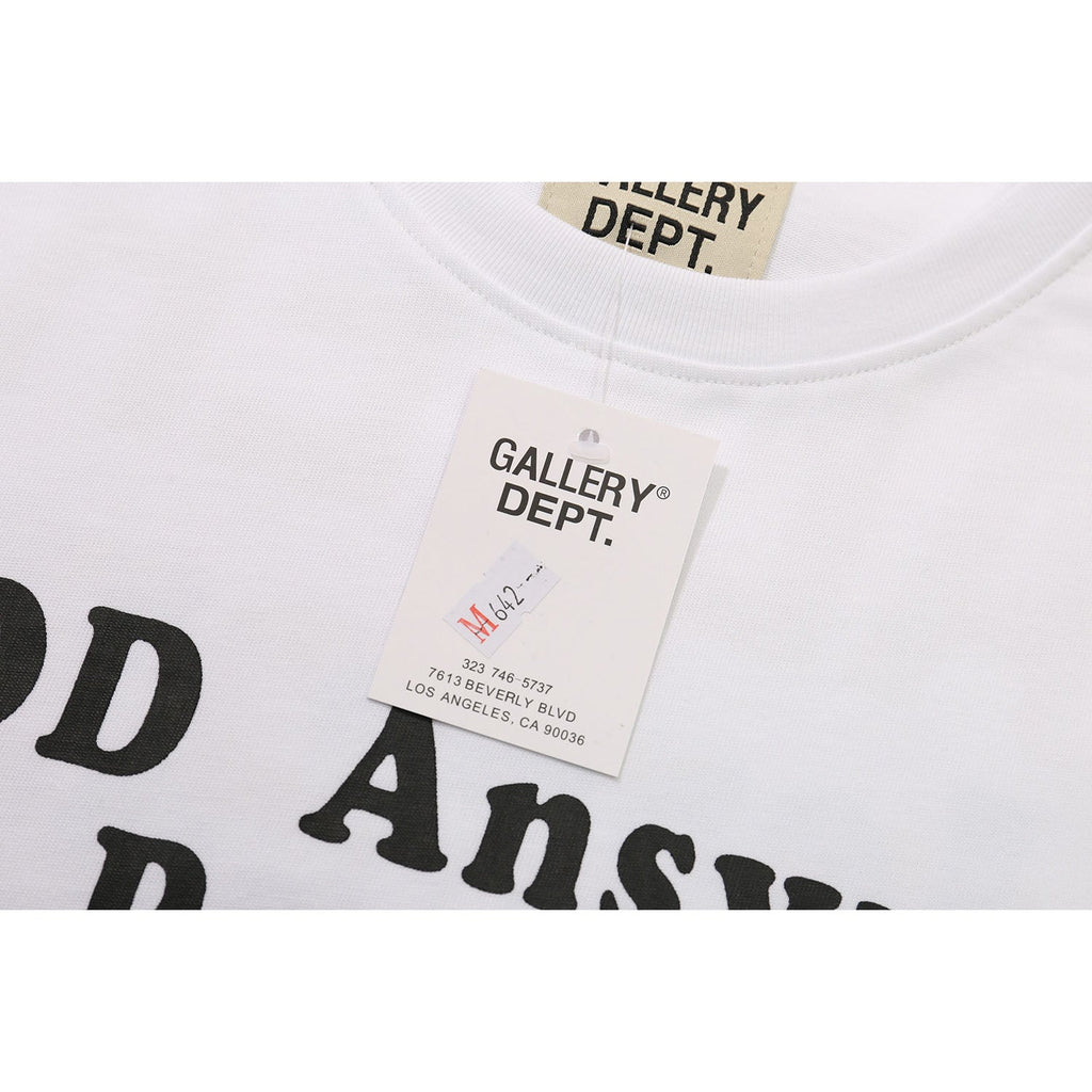 Gallery Dept T-Shirt Bronzing Letter Slogan Printed Short Sleeve T-Shirt