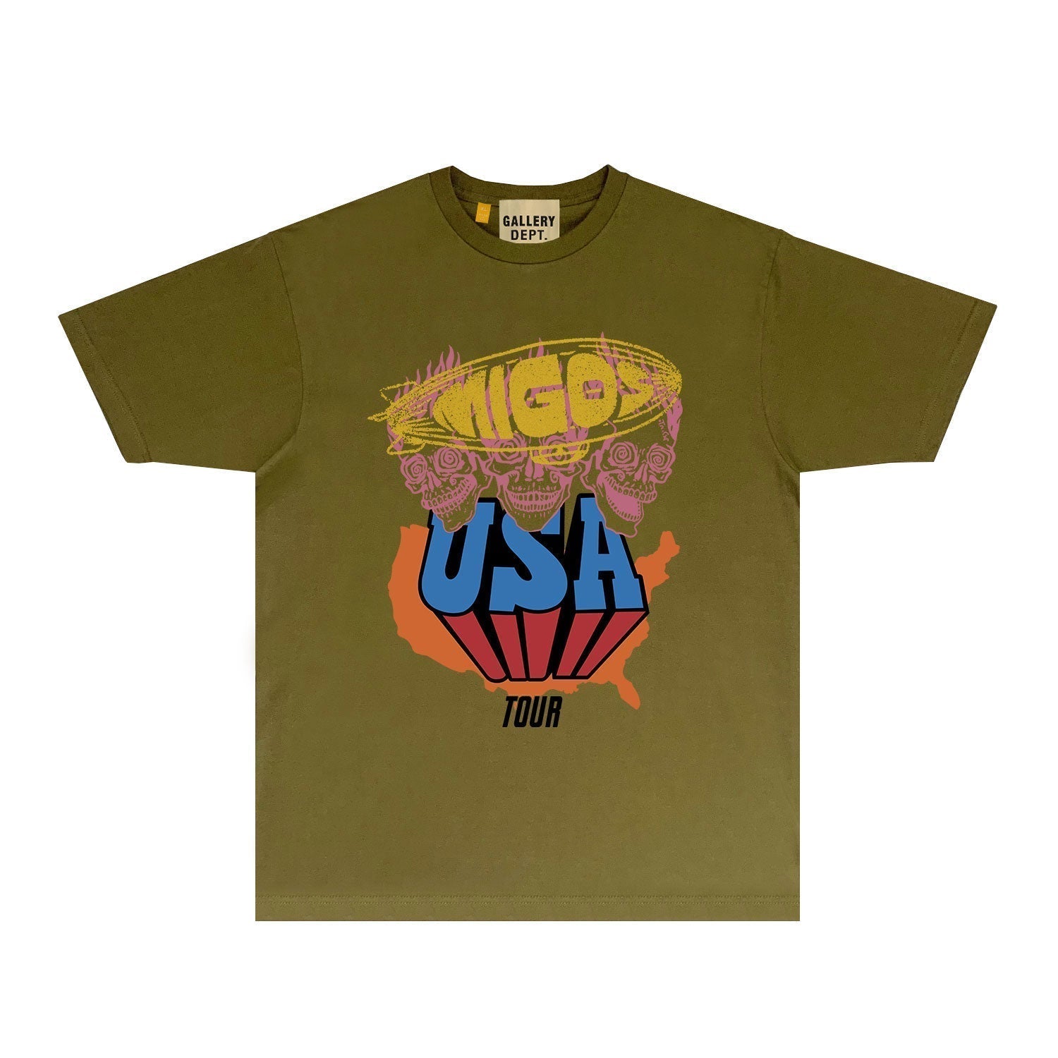 Gallery Dept T Shirt Retro Printed Loose Short-Sleeved Shirt