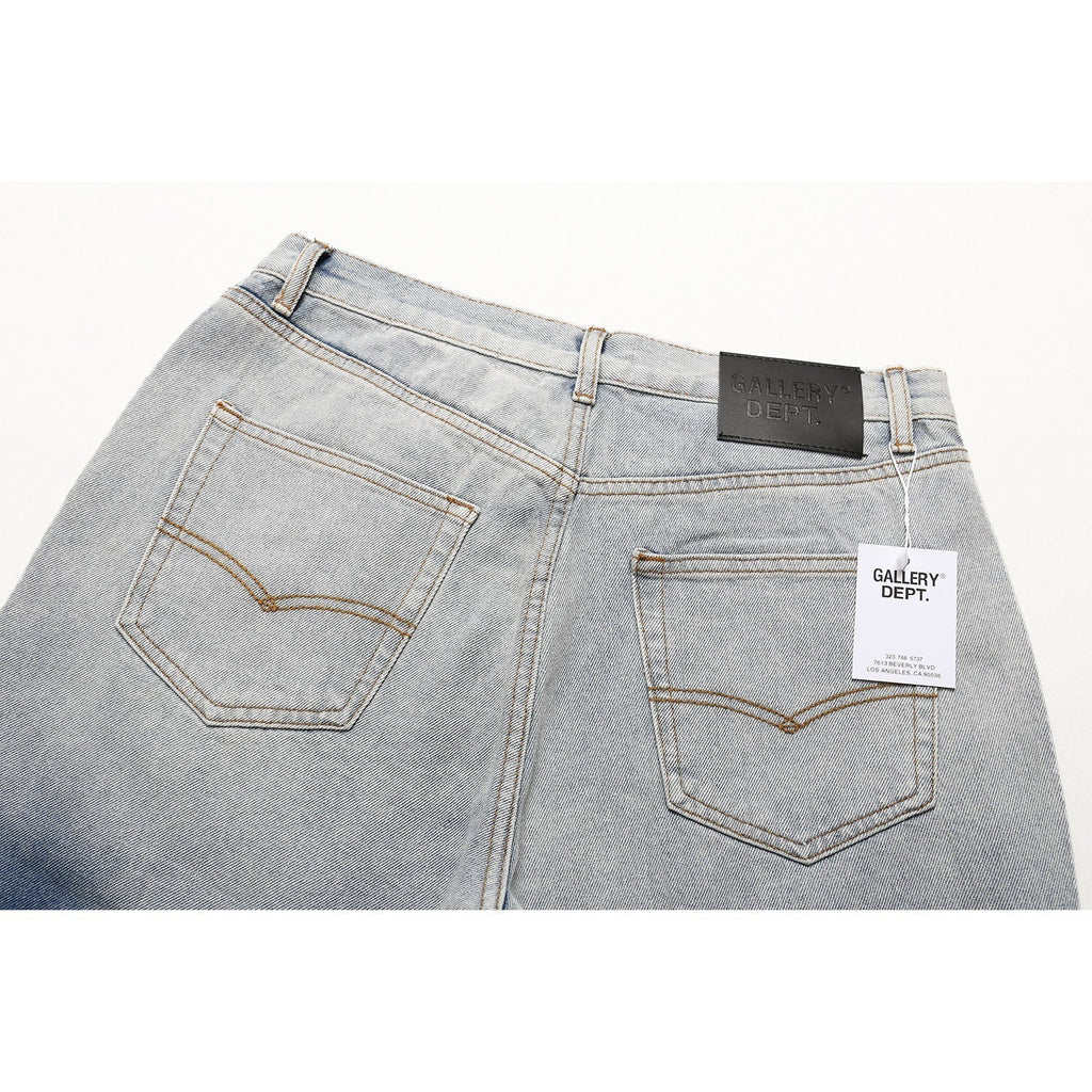 Gallery Dept Jeans leather label embroidery water ripple gradual change wash jeans