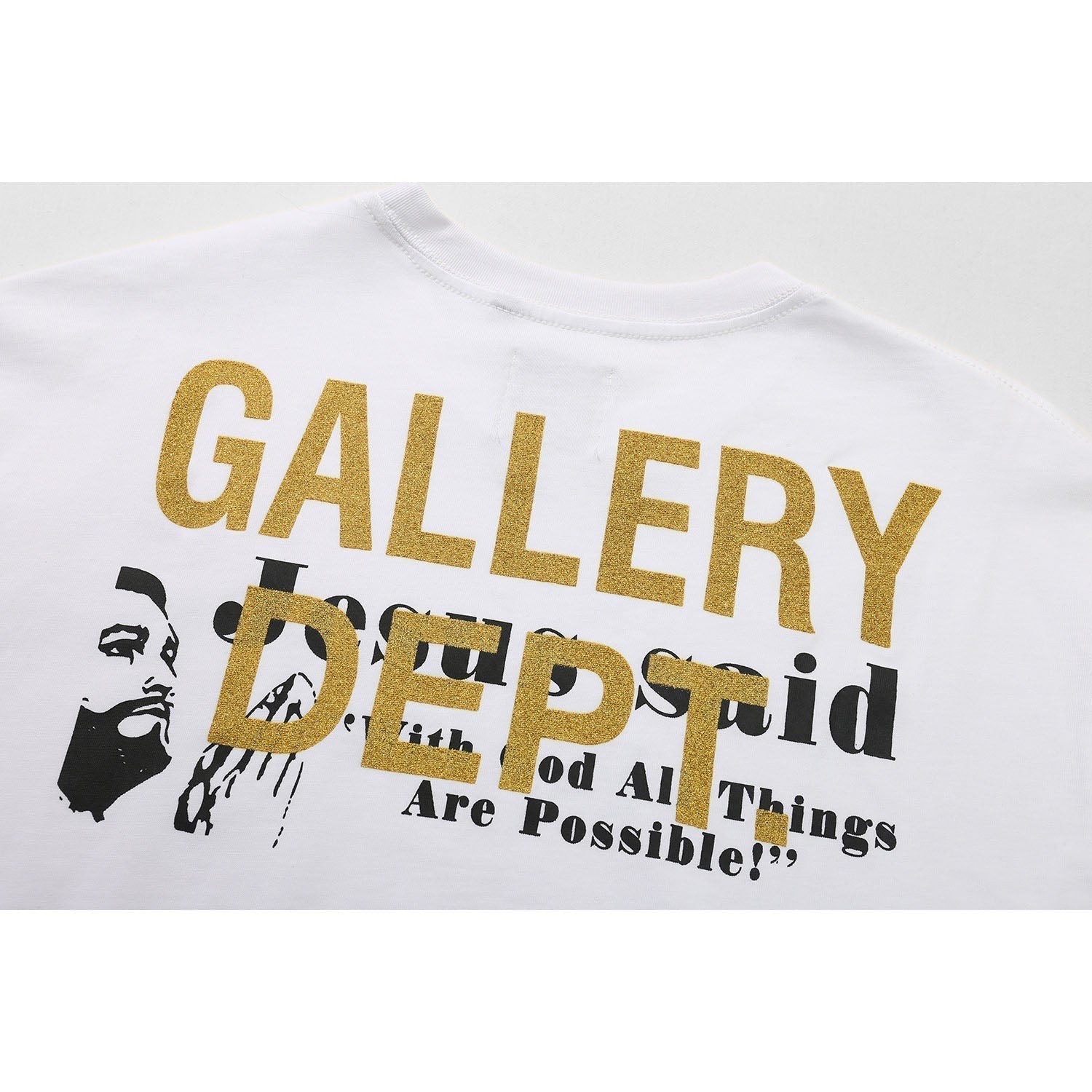 Gallery Dept T-Shirt Bronzing Letter Slogan Printed Short Sleeve T-Shirt
